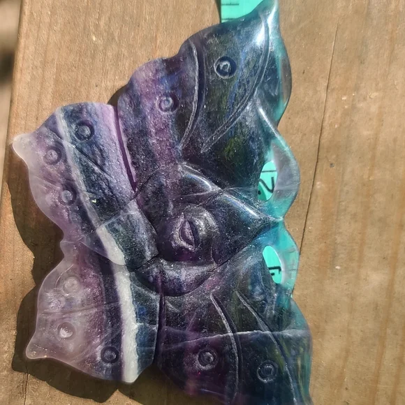 COPY - Multi colored Fluorite butterfly crystal over 3" wide - Picture 9 of 9